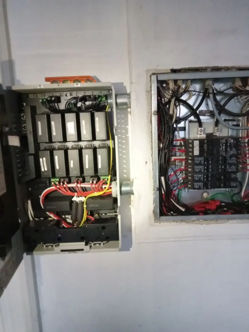 Electrical panel upgrade completed for Security Camera Wiring in Grove
